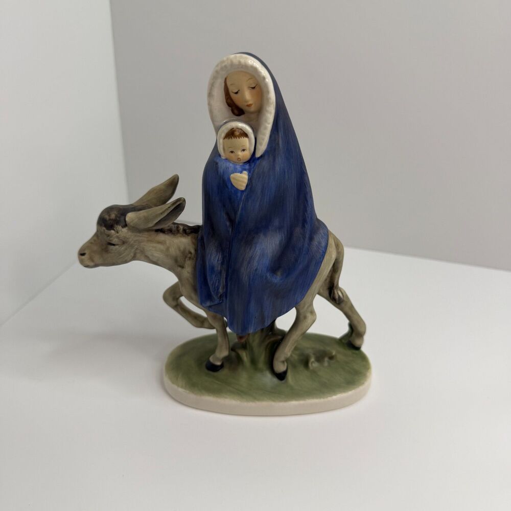 Goebel Mary Baby Jesus Riding Donkey Flight Into Egypt Religious Figurine